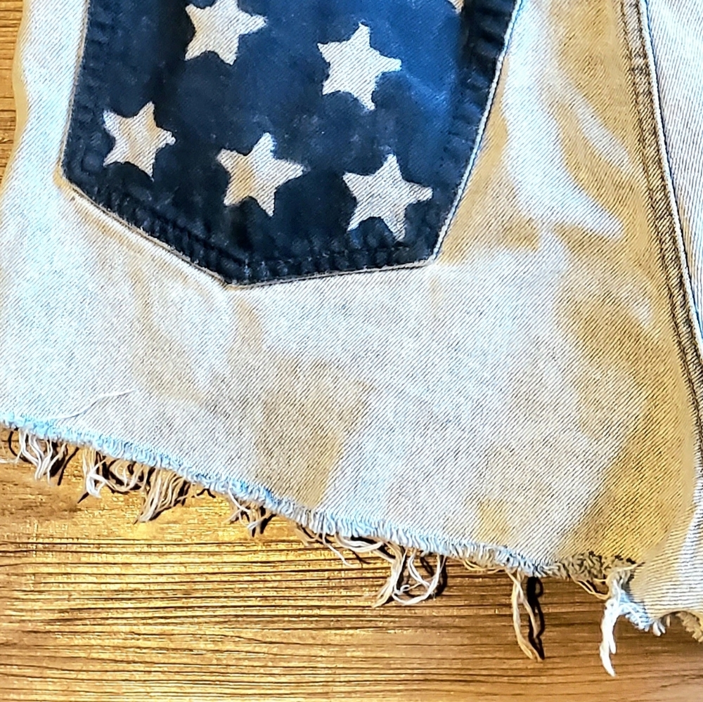 LizWear Distressed Americana Cutoff Shorts - Picture 6 of 16